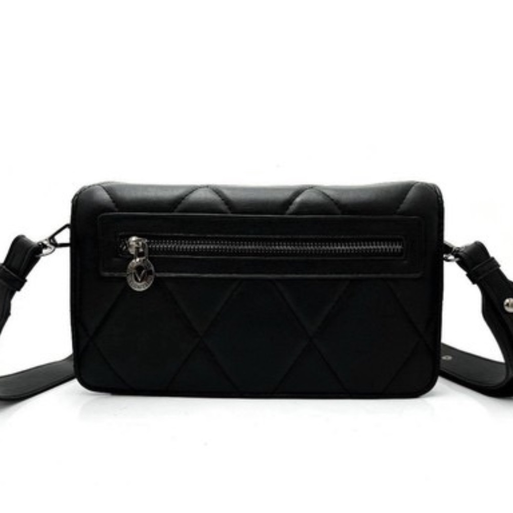 VALENTINO ORLANDI NWT Black Diamond Quilted Crossbody Shoulder Bag Clutch Purse - Picture 2 of 5